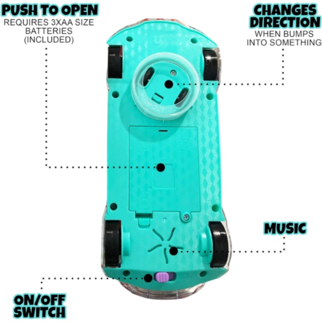 Mașină Interactivă Transparentă cu Angrenaje și Lumină pentru Copii