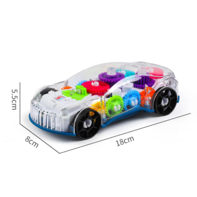 Mașină Interactivă Transparentă cu Angrenaje și Lumină pentru Copii
