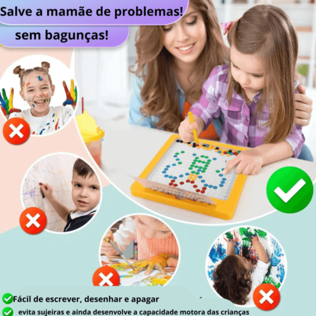 Tabla Magnetică de Desen și Sortare cu Cartonașe