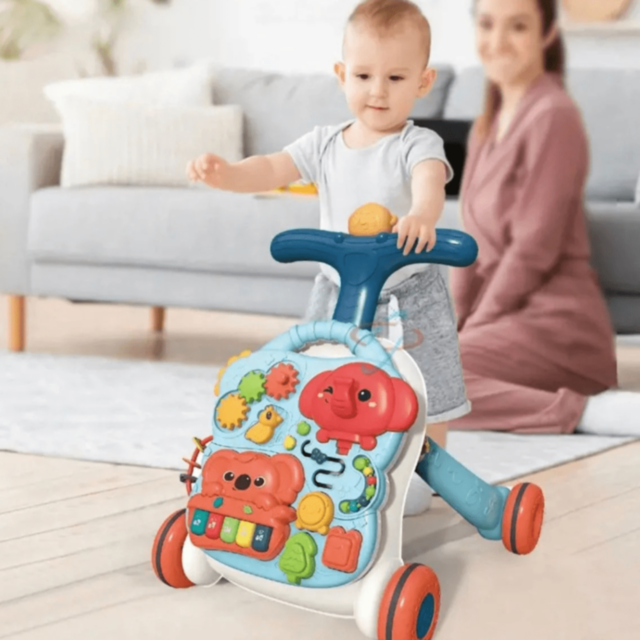 Premergător 4 în 1 cu Pian, Mese de Activități și Panou Detasabil – Jucărie Educativă și Interactivă