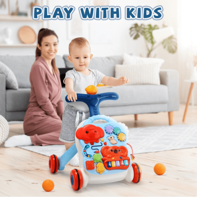 Premergător 4 în 1 cu Pian, Mese de Activități și Panou Detasabil – Jucărie Educativă și Interactivă