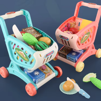 Cărucior de Jucărie cu Alimente și Fructe | image