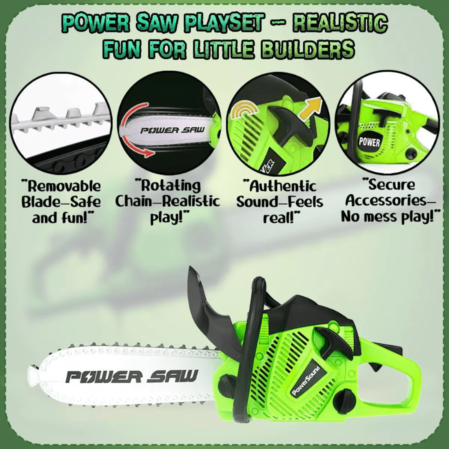 Drujbă Jucărie Power Saw cu Lumini și Sunete