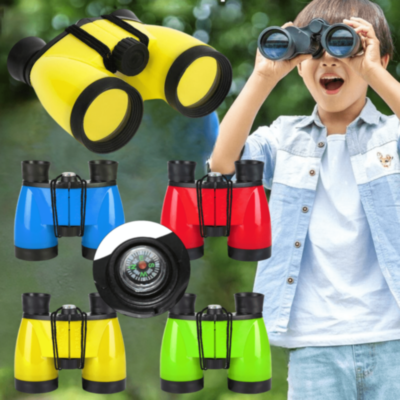Binoclu Colorat pentru Copii cu Busolă Decorativă (culoare aleatorie) | image
