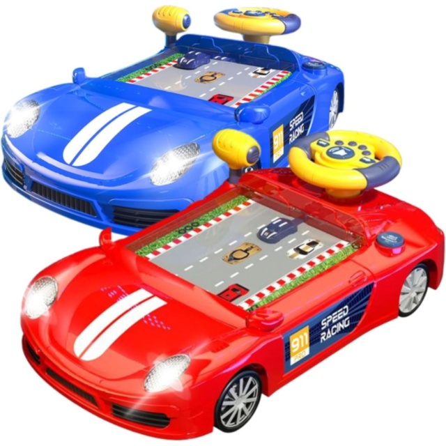 Mașină Interactivă de Curse cu Volan și Sunete (culoare aleatorie)