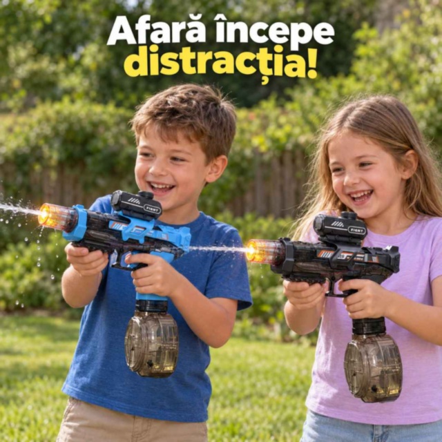 Pistol electric cu apă și lumini pentru copii