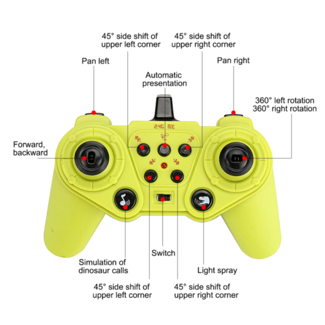 Mașină Stunt Dinozaur cu Abur și Sunete