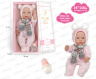 Bebeluș din Vinil cu Înfățișare Realistă în Combinezon cu Fular, bea apă- face pipi