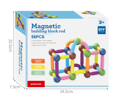 Constructor Magnetic Sticks Piese Mari 3D 56 piese | image