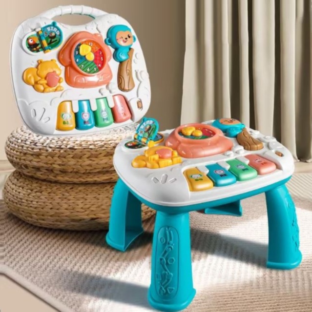 Măsuță Bebelusi 3 in 1, pian cu lumini si sunete, interactiv si educativ