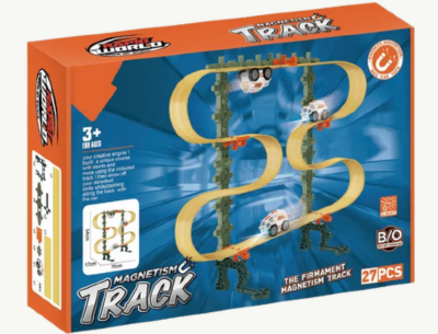 Traseu Magnetic cu Mașinuță Luminoasă - Set Interactiv cu 27 de Piese | image
