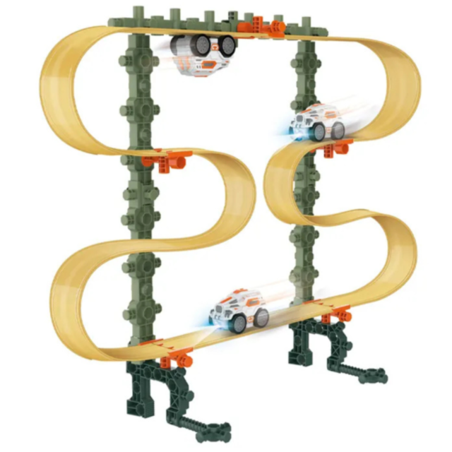 Traseu Magnetic cu Mașinuță Luminoasă - Set Interactiv cu 27 de Piese