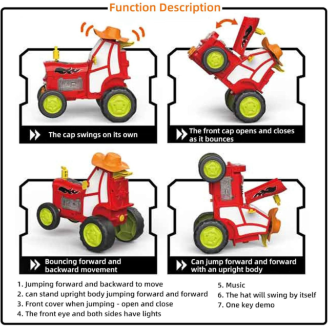 Tractor Dansator cu Telecomandă - Salturi și Acțiune 