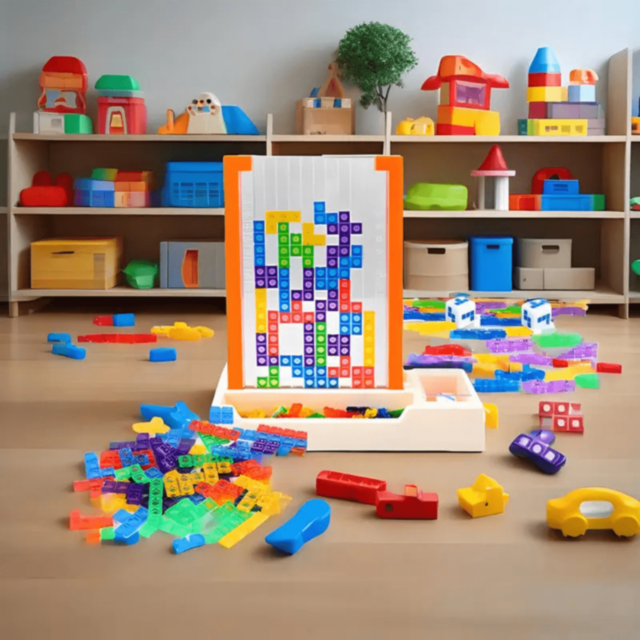 Joc de Construcție cu Blocuri Colorate Tetris Puzzle