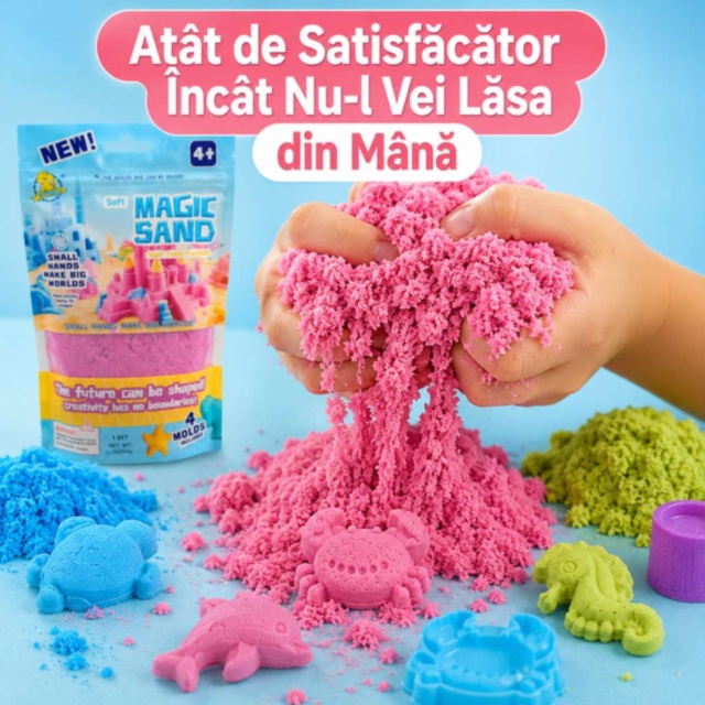 Nisip Magic pentru Modelare cu Forme Marine 500g