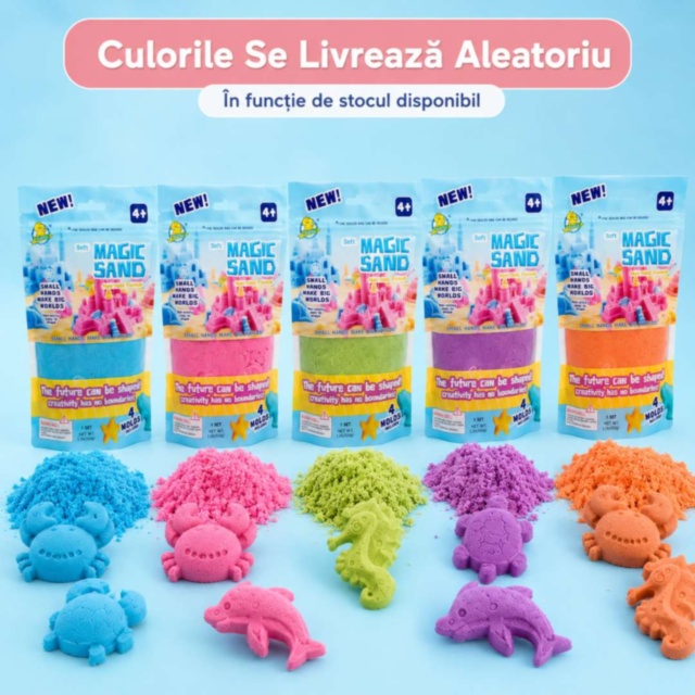 Nisip Magic pentru Modelare cu Forme Marine 500g