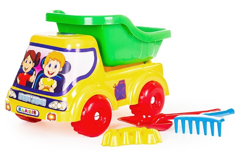 Camion cu Lopățica, Greblă și Formă de Nisip, 35cm  