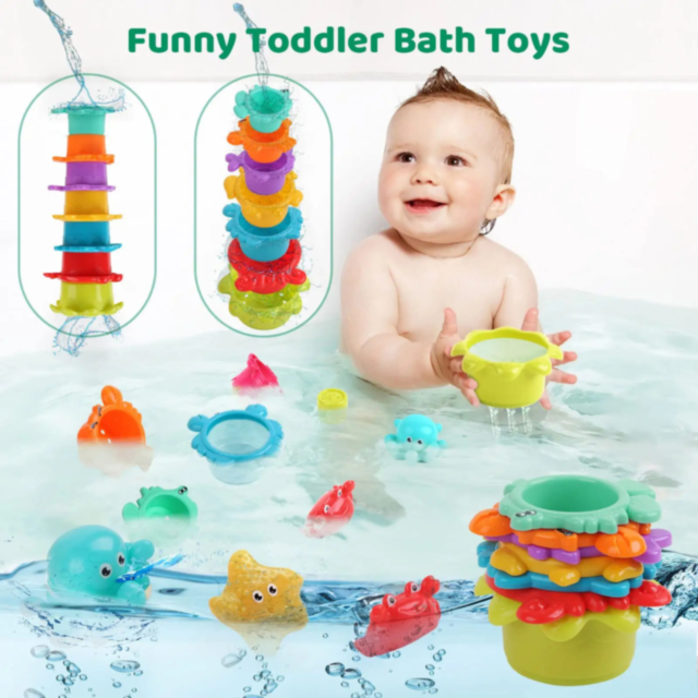 Set educativ de stivuire și sortare pentru copii - joc de dezvoltare senzorială