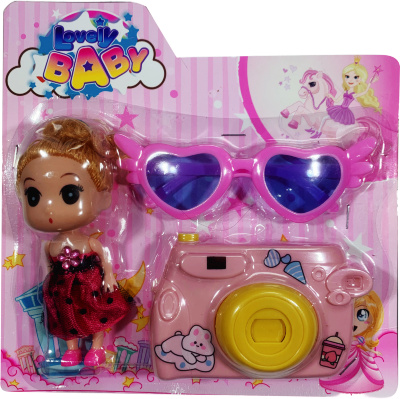 Set Păpușică cu Aparat Foto și Ochelari | image