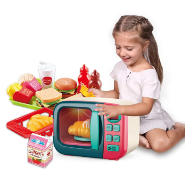 Cuptor cu Microunde pentru Copii cu Efecte Lumină și Set Alimentar Inclus