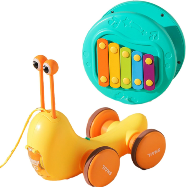 Melcul Multifuncțional 3-în-1 cu Xilofon și Catapultă (culoare aleatorie)