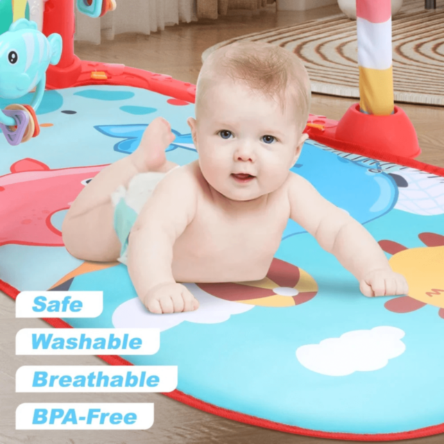 Salteluță Muzicală Interactivă cu Pian, Proiector și Jucării Suspendate (culoare aleatorie)