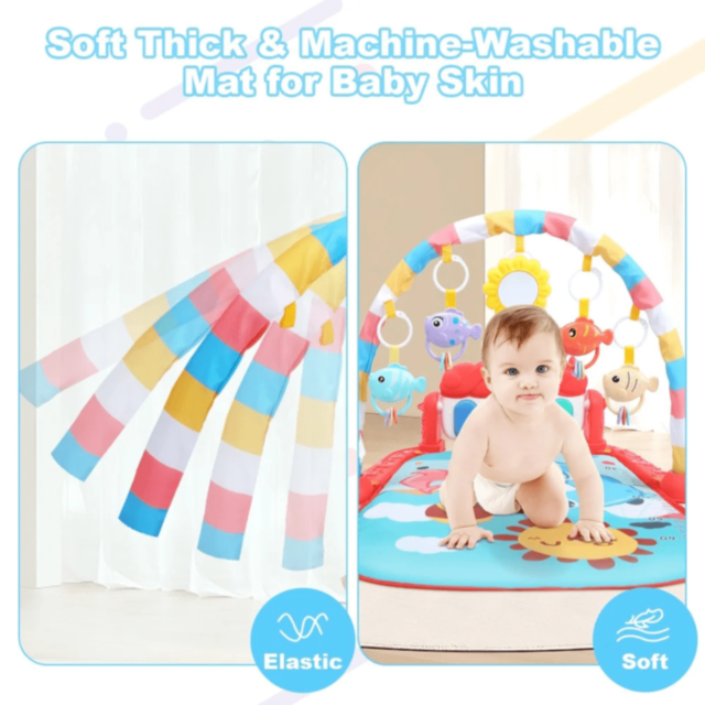 Salteluță Muzicală Interactivă cu Pian, Proiector și Jucării Suspendate (culoare aleatorie)