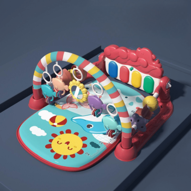 Salteluță Muzicală Interactivă cu Pian, Proiector și Jucării Suspendate (culoare aleatorie)