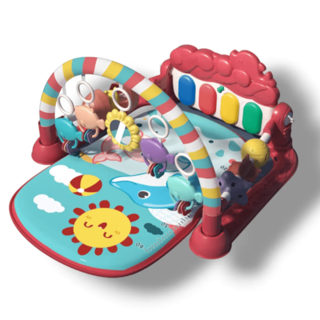 Salteluță Muzicală Interactivă cu Pian, Proiector și Jucării Suspendate (culoare aleatorie)