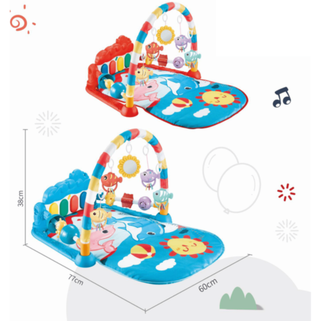 Salteluță Muzicală Interactivă cu Pian, Proiector și Jucării Suspendate (culoare aleatorie)