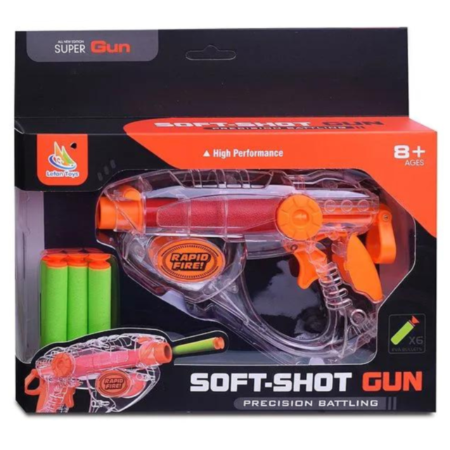 Pistol Soft Shot cu Gloanțe din Spumă – Rapid Fire