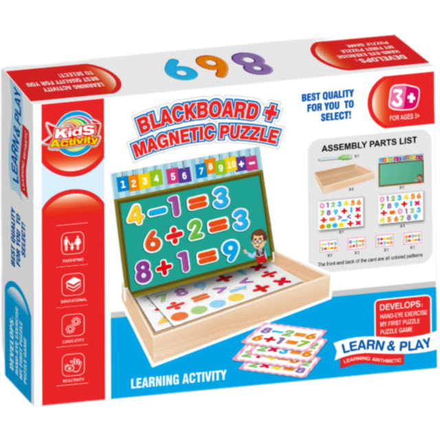 Tablă magnetică educativă 2 în 1 pentru copii