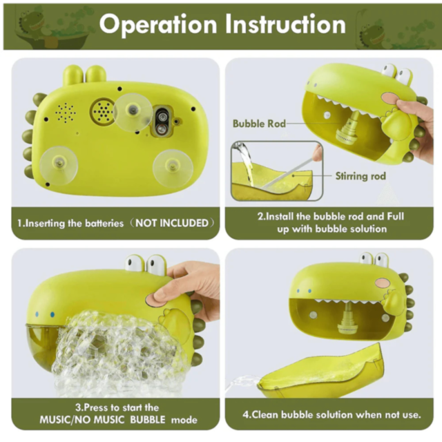 Jucărie de Baie cu Bule și Muzică – Dinozaur Interactiv (culoare aleatorie)