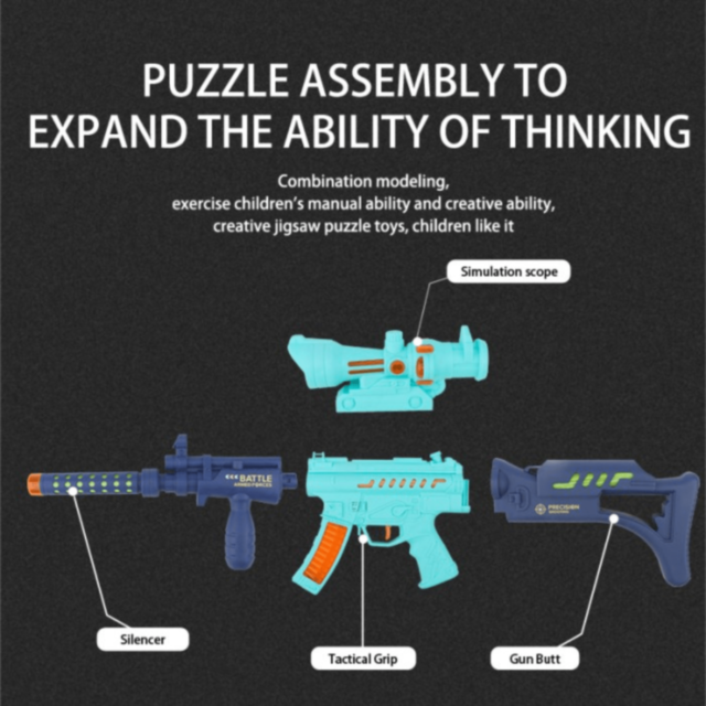 Pușcă de Jucărie Asamblabilă cu Lumini și Sunete (culoare aleatorie)