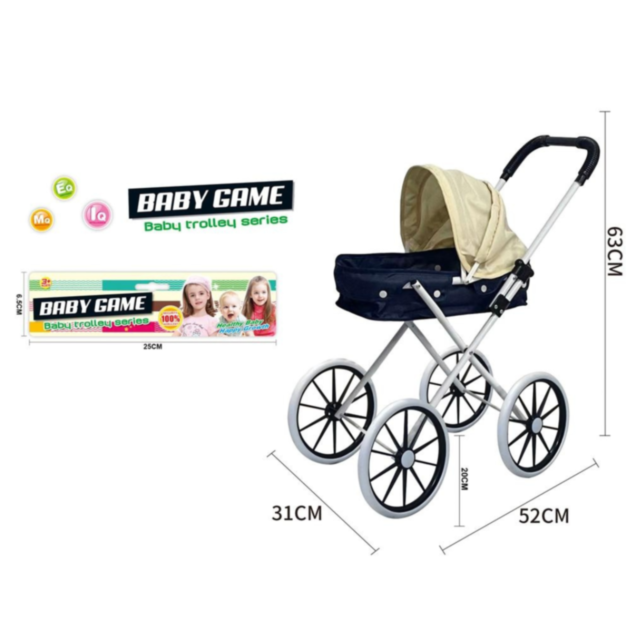 Cărucior pentru Păpuși cu Roti Mari si Design Realist  