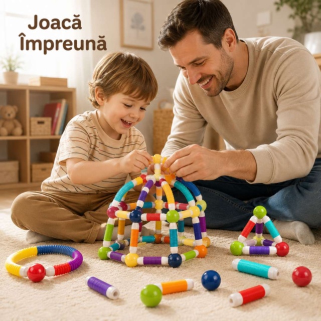 Set Magnetic Flexibil pentru Construcții Creative 85 Piese