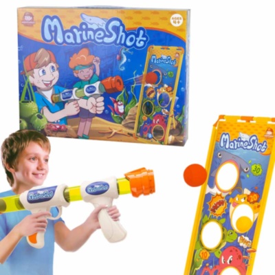 Pușca cu Aer Comprimat, 12 Bile din Burete si Țintă | image