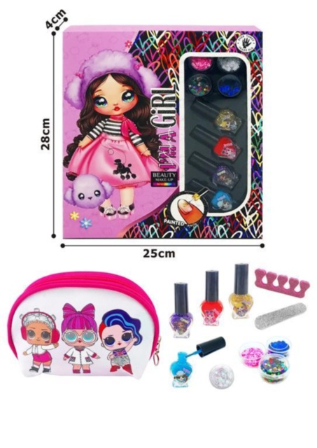 Trusa de Manichiură cu Ojă, Strasuri, Pilă și Gentuță