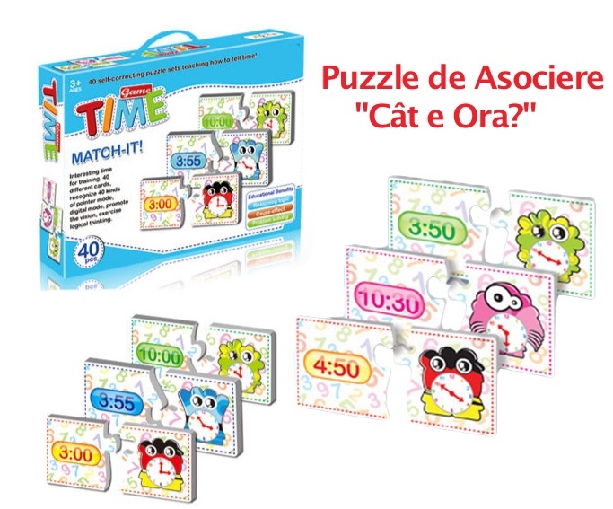 "Cât e ora?" Puzzle de Asociere, 40 piese