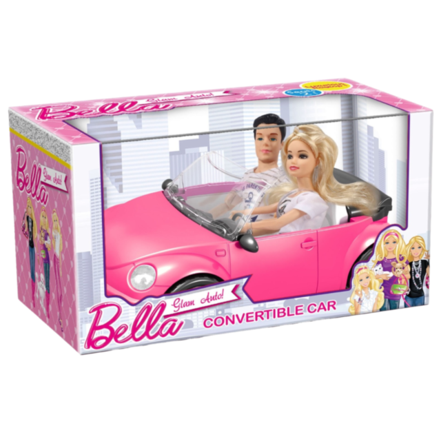 Mașină Decapotabilă Bella cu Păpuși Incluse