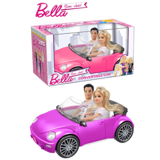 Mașină Decapotabilă Bella cu Păpuși Incluse