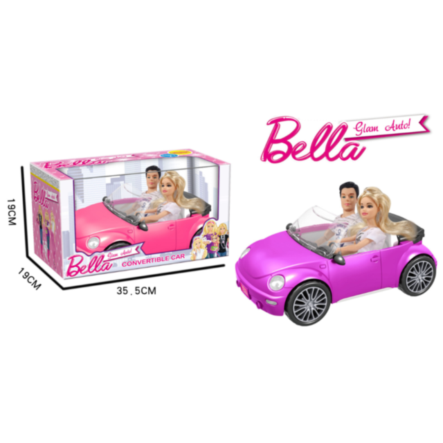 Mașină Decapotabilă Bella cu Păpuși Incluse