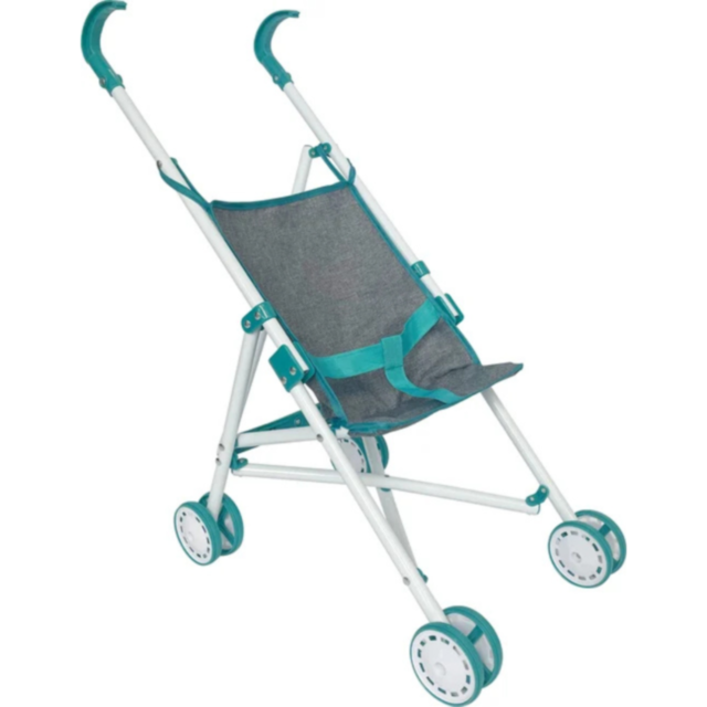 Cărucior pliabil pentru păpuși cu cadru metalic și design modern