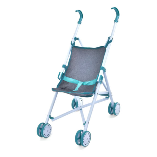 Cărucior pliabil pentru păpuși cu cadru metalic și design modern