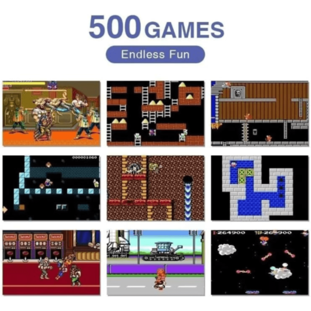 Consolă cu 520 Jocuri Clasice Preîncărcate (culoare aleatorie)