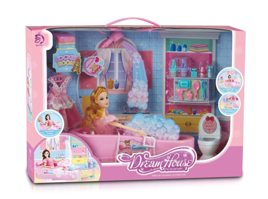 Mega Set Camera de Baie Deluxe Barbie cu Păpușă