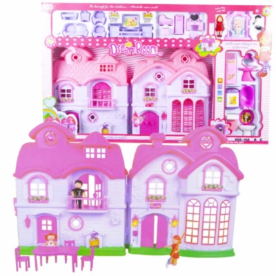 Mega Căsuță Pliabilă de Păpuși cu Figurine și Mobilă | image