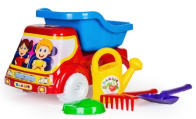 Camion cu Lopățica, Stropitoare, Greblă și Formă de Nisip, 35cm | image