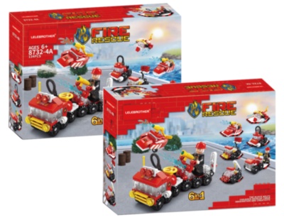 Echipa de Pompieri, set de construcție 6 în 1, 134 piese | image
