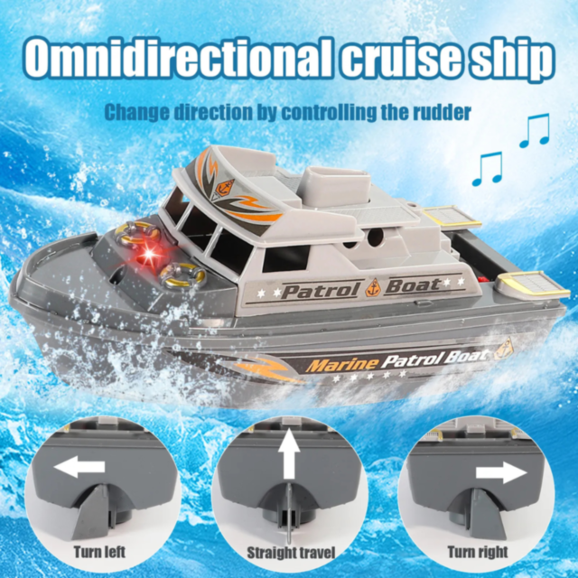 Barcă de Patrulă Marină cu Lumini și Sunete